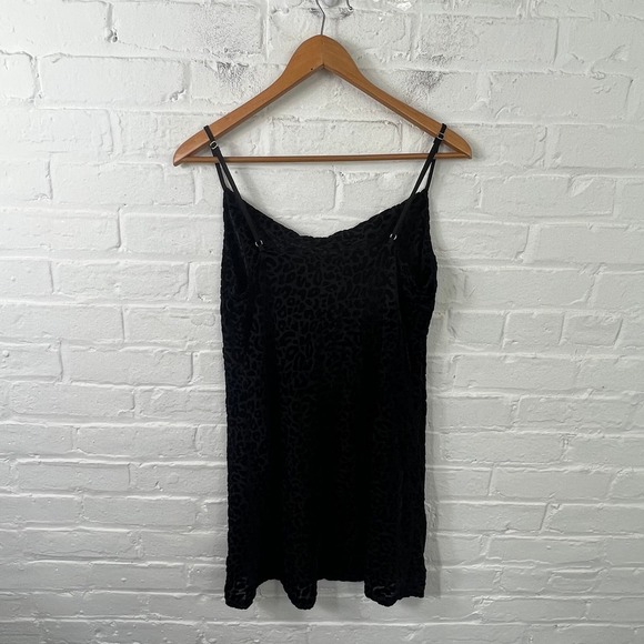 The Impeccable Pig Women's Leopard Print Mini Dress Sleeveless Black Size M - Picture 2 of 4